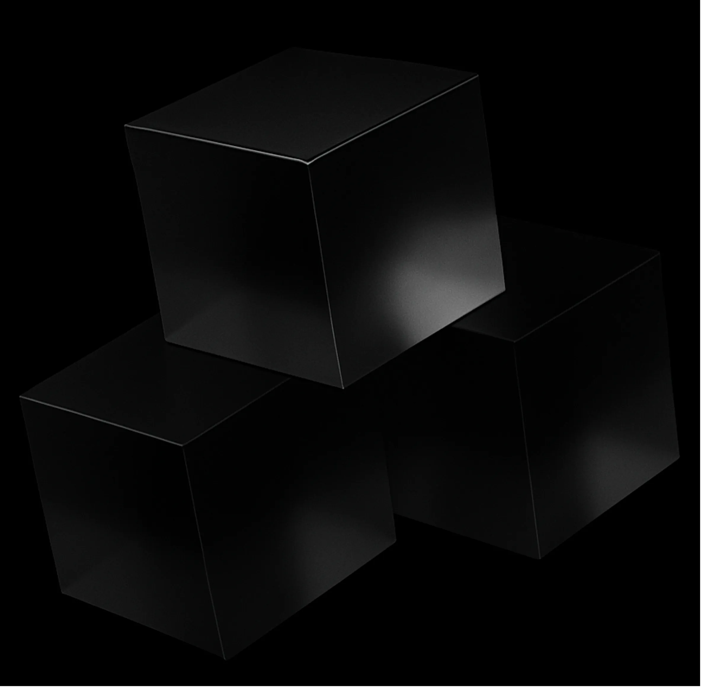 Three black abstract blocks